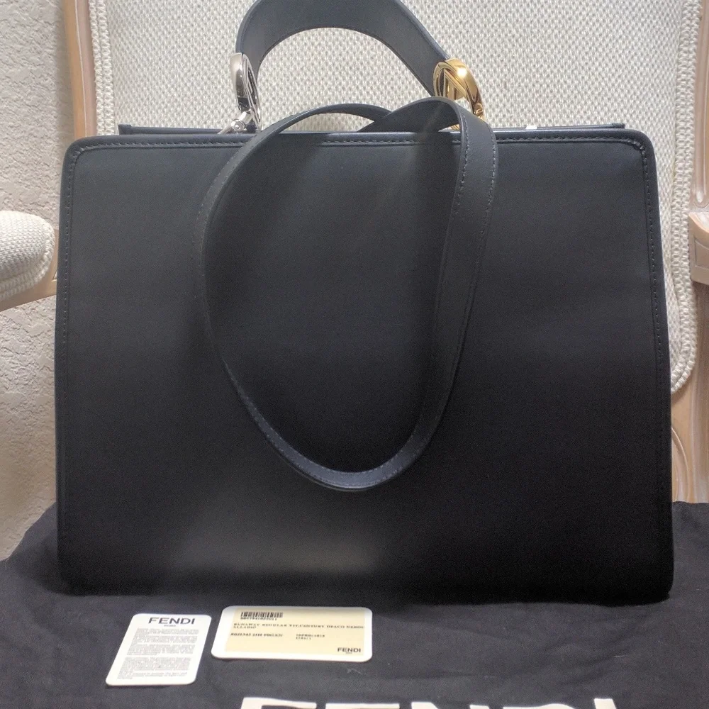 FENDI Runaway Leather Top Handle Satchel Bag Purse - Picture 4 of 8